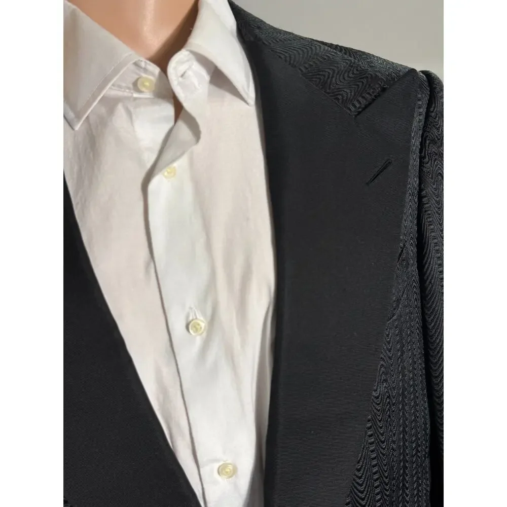 Tom Ford Dinner Jacket Tuxedo Set Peak Lapels Grossgrain Black 52 42 35x32 Pants